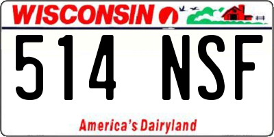 WI license plate 514NSF