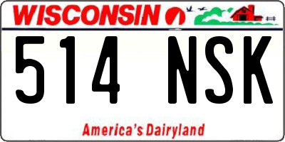 WI license plate 514NSK