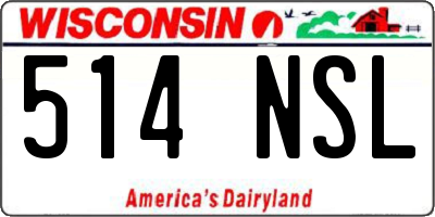 WI license plate 514NSL