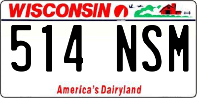WI license plate 514NSM