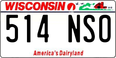 WI license plate 514NSO