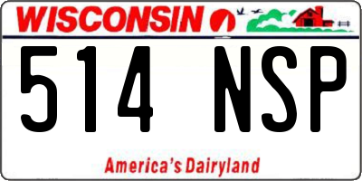 WI license plate 514NSP