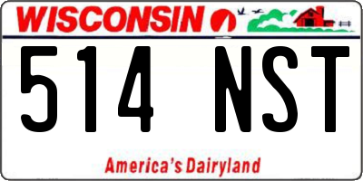 WI license plate 514NST
