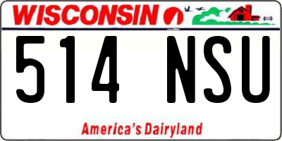 WI license plate 514NSU