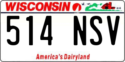 WI license plate 514NSV