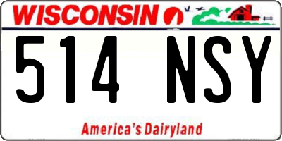 WI license plate 514NSY