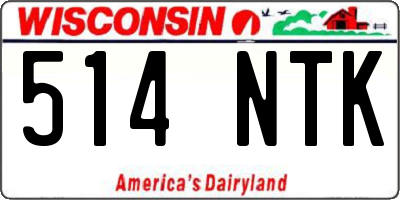 WI license plate 514NTK