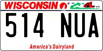 WI license plate 514NUA