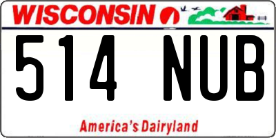 WI license plate 514NUB