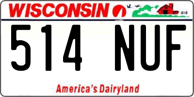 WI license plate 514NUF