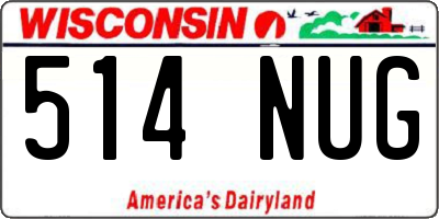 WI license plate 514NUG