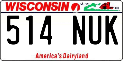WI license plate 514NUK