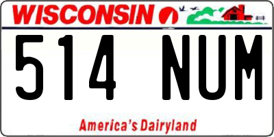 WI license plate 514NUM