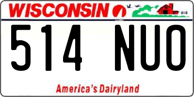 WI license plate 514NUO