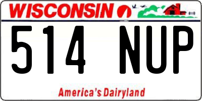 WI license plate 514NUP