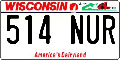 WI license plate 514NUR