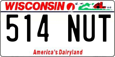 WI license plate 514NUT