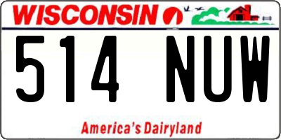 WI license plate 514NUW