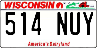WI license plate 514NUY