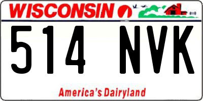 WI license plate 514NVK