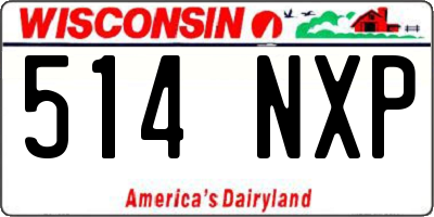 WI license plate 514NXP