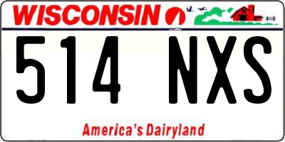 WI license plate 514NXS