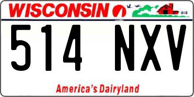 WI license plate 514NXV