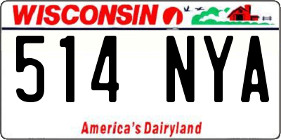 WI license plate 514NYA