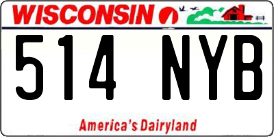 WI license plate 514NYB
