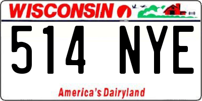 WI license plate 514NYE