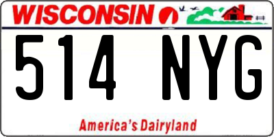 WI license plate 514NYG