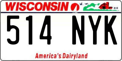 WI license plate 514NYK
