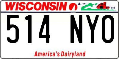 WI license plate 514NYO