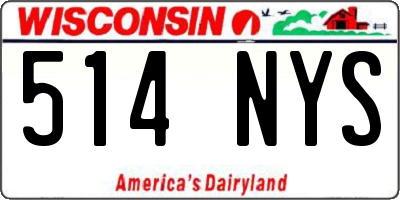 WI license plate 514NYS