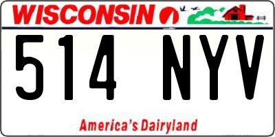 WI license plate 514NYV