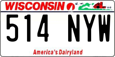 WI license plate 514NYW