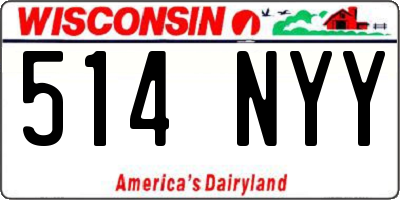 WI license plate 514NYY