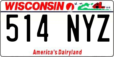WI license plate 514NYZ