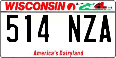 WI license plate 514NZA