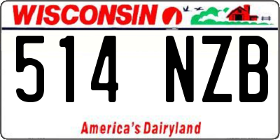 WI license plate 514NZB