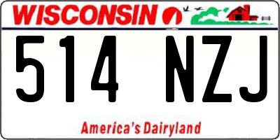 WI license plate 514NZJ