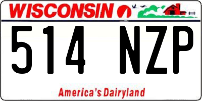WI license plate 514NZP