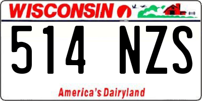 WI license plate 514NZS