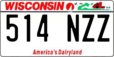 WI license plate 514NZZ