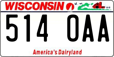 WI license plate 514OAA