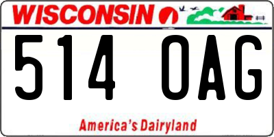WI license plate 514OAG
