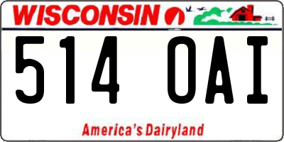 WI license plate 514OAI