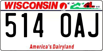 WI license plate 514OAJ