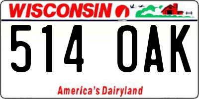 WI license plate 514OAK