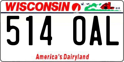 WI license plate 514OAL